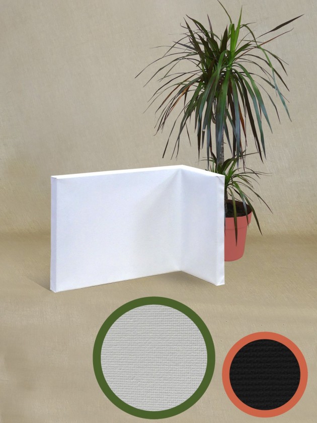 Toile d'angle concave asymétrique blanche