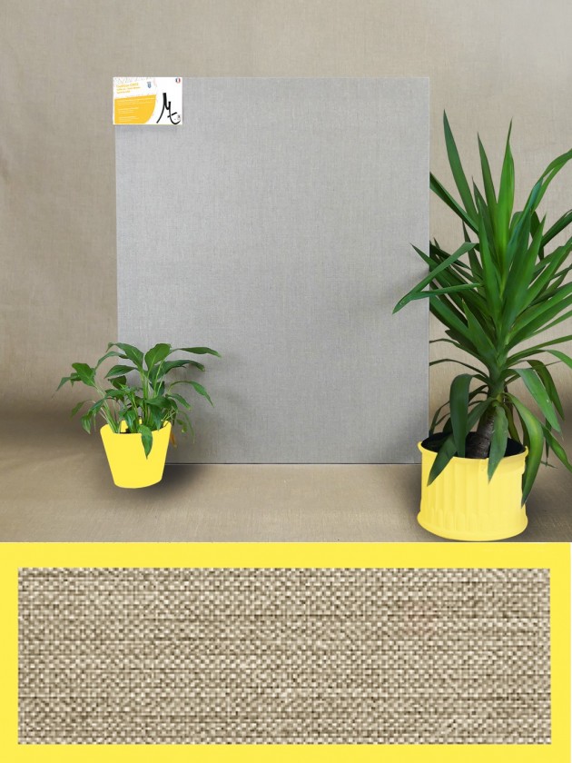 Medium grain natural linen stretched canvas