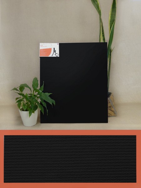 Châssis entoilé - Poly / Coton grain moyen toile noire