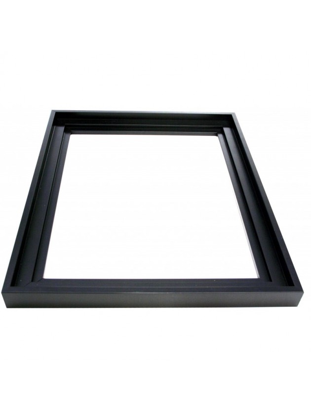 Encadrement caisse américaine bois noir pour châssis toile