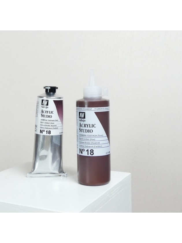 Couleurs acryliques intenses pour peinture sur toile - ombre brullee