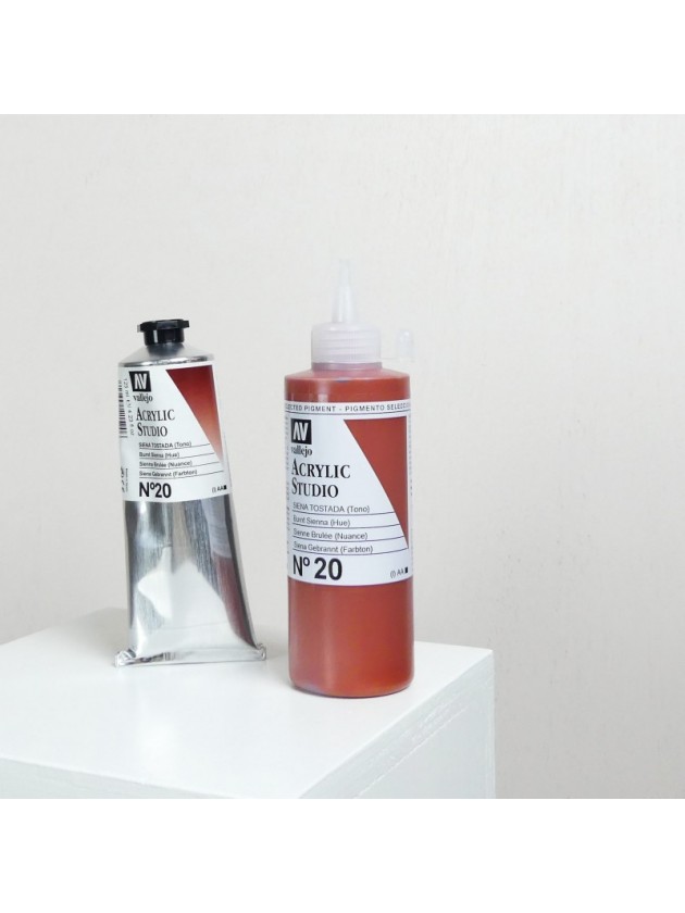 Couleurs acryliques intenses pour peinture sur toile sienne brulee