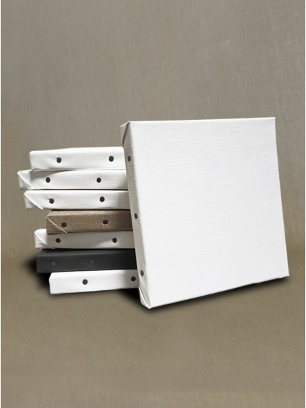 Châssis carré 20x20 cm avec toile en lin grain moyen 450g/m²