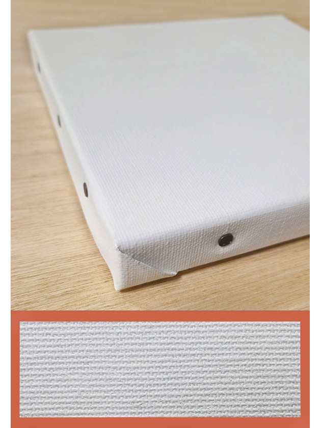 Châssis carré 20x20 cm avec toile polyester/coton noir grain moyen 330g/m² – Master Toiles