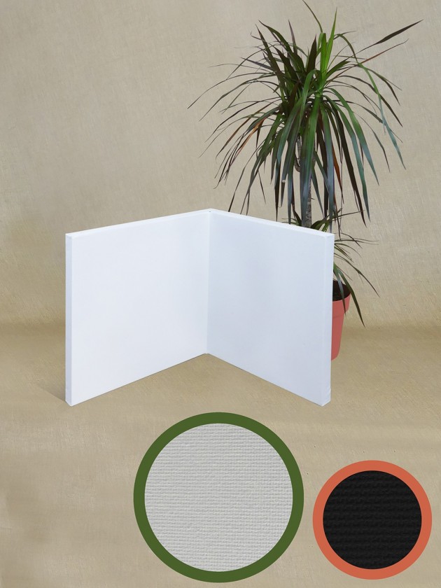 Toile d'angle concave symétrique blanche